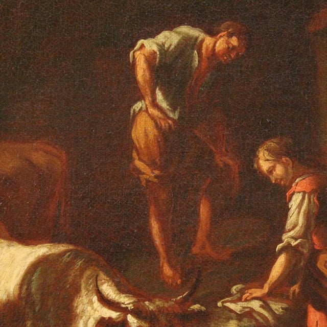 Roman School of the 17th Century, Landscape with Pastoral Scene, 1680, Oil on Canvas For Sale - Image 9 of 16