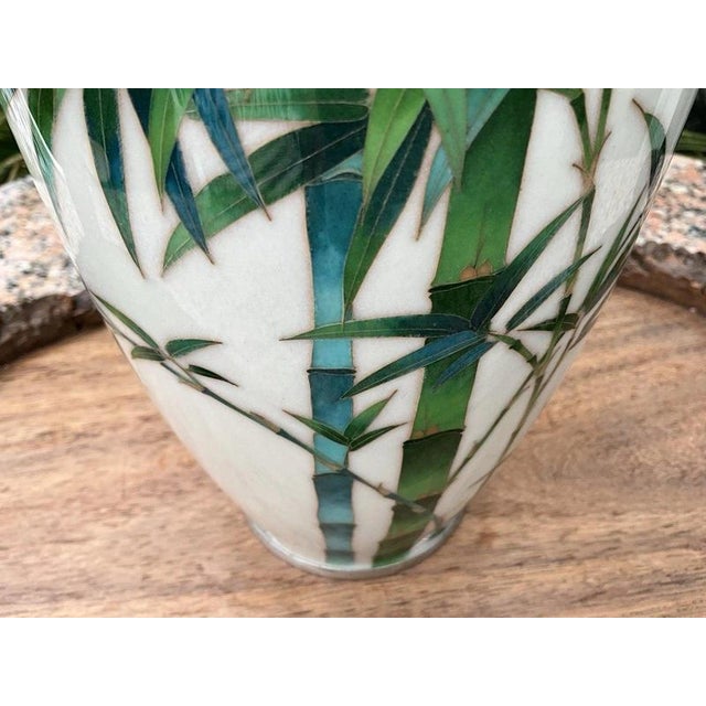 Japanese Meiji Musen Cloisonné Bamboo Vase attributed to Ando Jubei, 1900s For Sale - Image 4 of 18