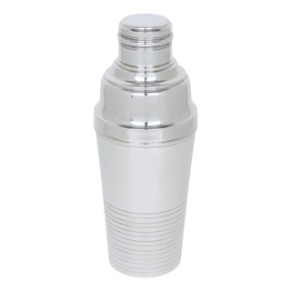 1940s Art Deco Silver Plate Cocktail Shaker by Silversmith Boulanger Paris For Sale