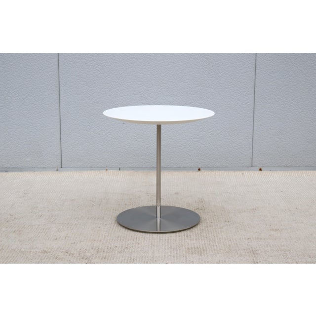 Contemporary Minimalist Jephson Robb for Bernhardt Design Quiet Round Occasional Side Table For Sale - Image 3 of 18