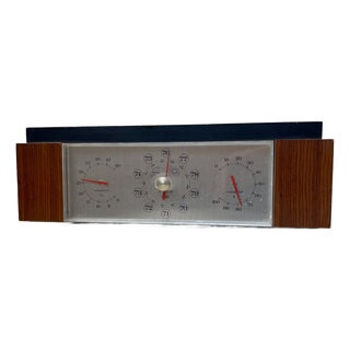 Vintage Teak Weather Station by Barigo, Germany, 1960s For Sale