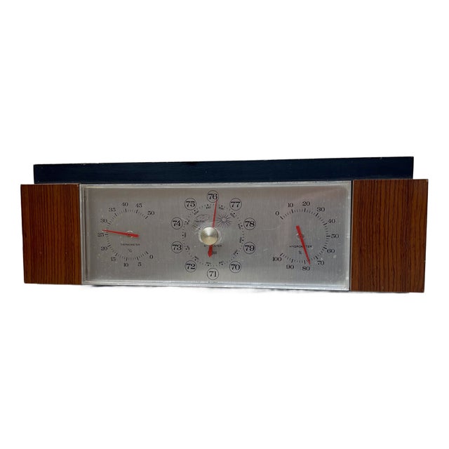 Vintage Teak Weather Station by Barigo, Germany, 1960s For Sale