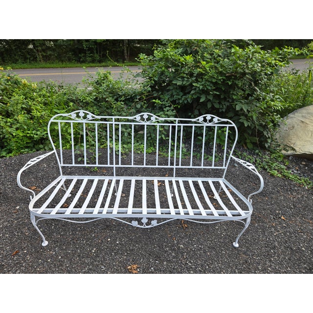 Russell Woodard Vintage Wrought Iron Outdoor Patio Furniture For Sale - Image 4 of 10