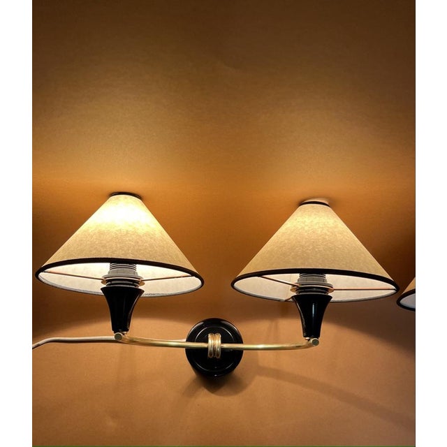 Metal Wall Lamps from Arlus, France, 1950s, Set of 2 For Sale - Image 7 of 14