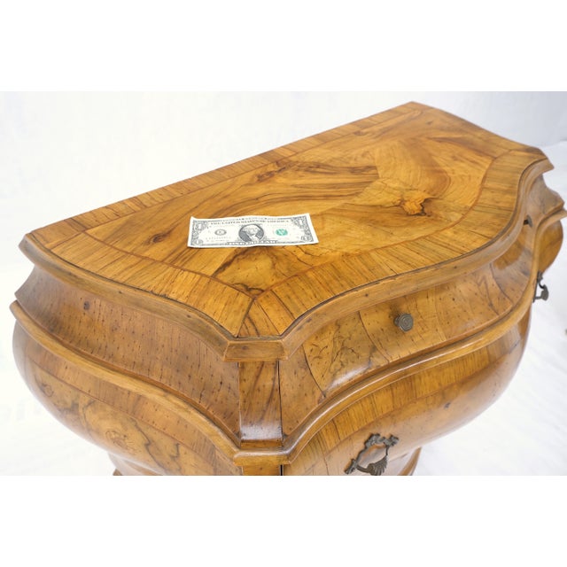 Pair of Italian Olive Burl Wood Patched Veneer Bombay Small Dresser Stands Table For Sale - Image 14 of 15