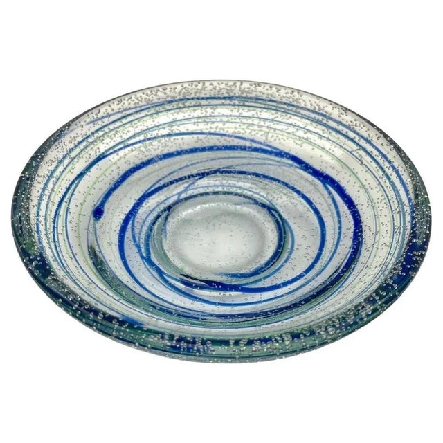 Blue Ikora Art Glass Bowl attributed to Karl Wiedmann for WMF, Germany, 1930s For Sale - Image 8 of 8