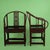 Pair of Chinoiserie Burgundy Barrel Chairs For Sale - Image 4 of 6