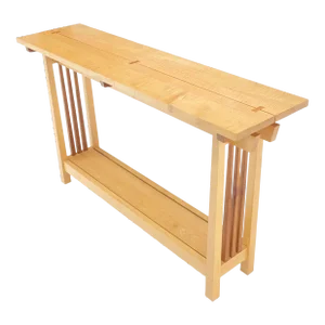 Solid Maple & Walnut Butterfly Joint Studio Made Console Sofa Table