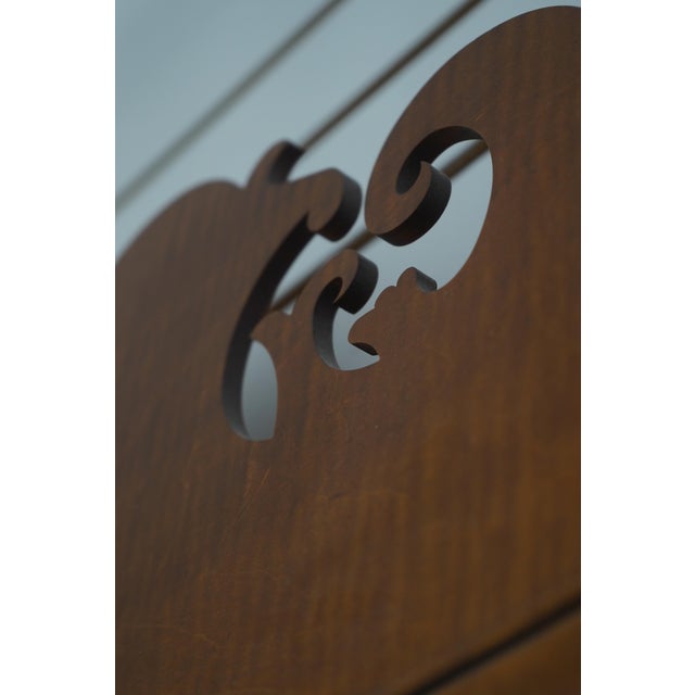 Brown Tiger Maple Chippendale Style Wall Mirror For Sale - Image 8 of 11