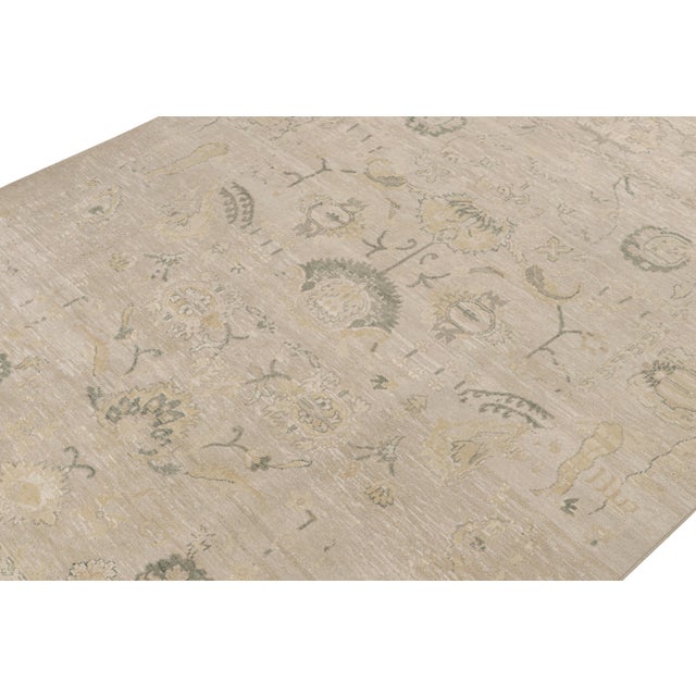 Rug & Kilim Rug & Kilim’s Oushak Style Rug With Beige, Gray and Gold Floral Patterns For Sale - Image 4 of 8
