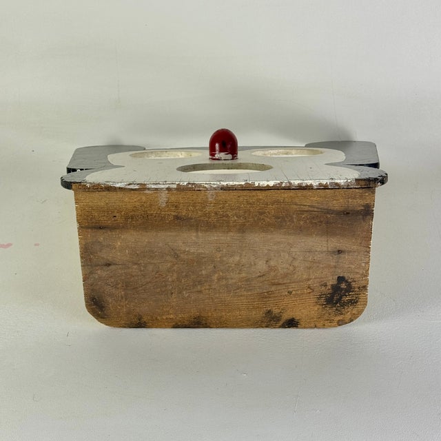 Black Vintage Primitive Homemade Wood Mickey With Red Nose Ball Toss Game Board For Sale - Image 8 of 8
