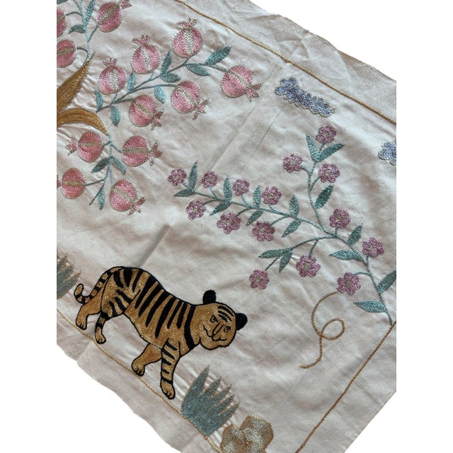 Black Tiger Suzani Wall Hanging, Gold Tree For Sale In New York - Image 6 of 6