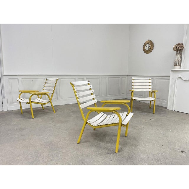 White Three Garden Armchairs, 1970s, Set of 3 For Sale - Image 8 of 9