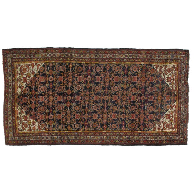Early 20th Century Antique Persian Bakhtiar Rug - 5′8″ × 11′ For Sale