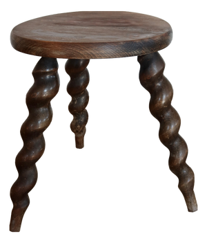 Tripod Stool in Turned Wood, 1960s
