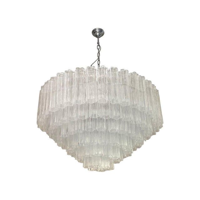 Transparent Tronchi Murano Glass Chandelier in Venini Style by Simoeng For Sale - Image 14 of 14