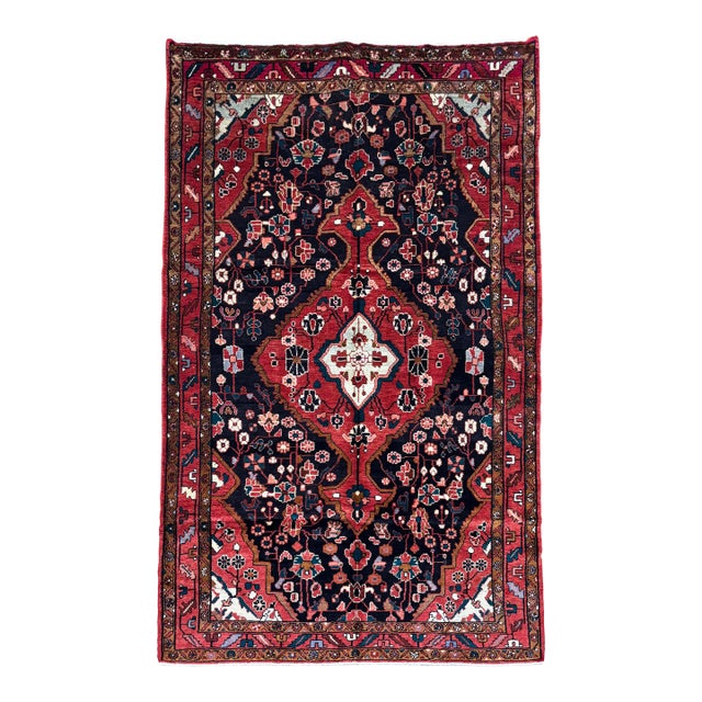 Antique Persian Nahavand Hand-Knotted Rug 5'0" X 9'7" For Sale