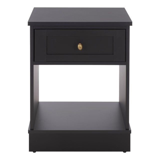 Shafa Side Table in Black / Brass For Sale