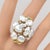 Vintage CELLINO Diamond Baroque Pearl cocktail ring with 6 Diamonds (G-H color / VS clarity) among 8 Baroque pearls in 18K...