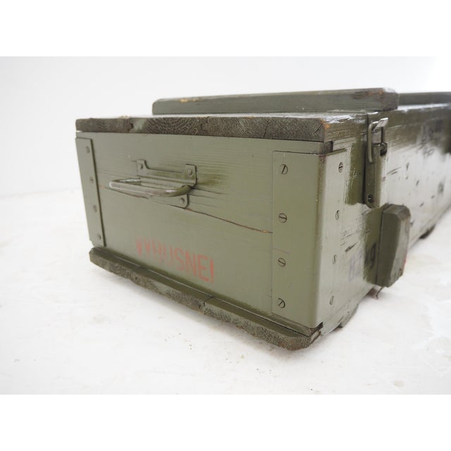 Industrial Wooden Army Crate, 1960s For Sale - Image 10 of 16