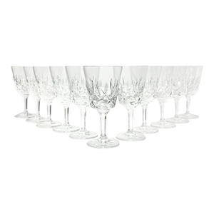 1980s Gorham “King Edward” Set of 11 Crystal Wine Glasses