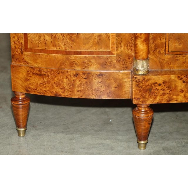 Wood Antique French Empire Burr Walnut Estate Bed Frame, 1880s For Sale - Image 7 of 18