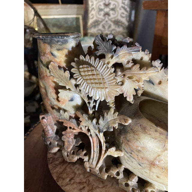 Carved Soapstone Vase, 1920 For Sale - Image 3 of 9