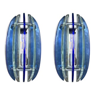 Pair of 1960s Murano Glass Sconces by Veca For Sale