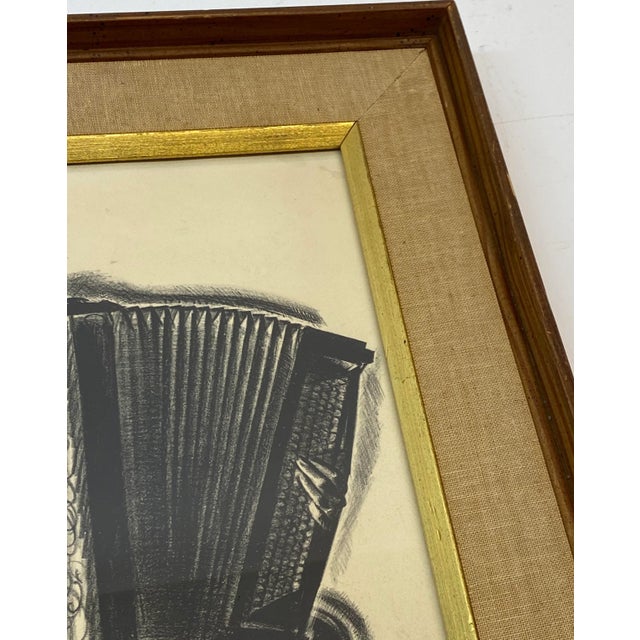 Impressionist Howard Willard "The Accordionist" Original Lithograph C.1931 For Sale - Image 3 of 9