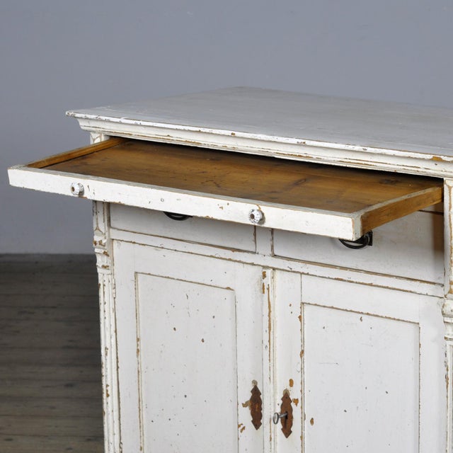 Wood Antique White Buffet in Pine, 1910 For Sale - Image 7 of 17