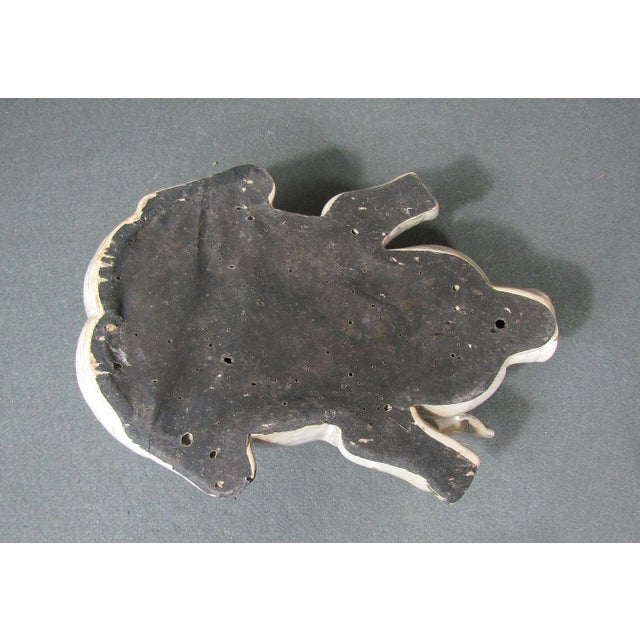 Ceramic Vintage Large Glazed Sleeping Pig Pottery Figurine, White, 12” For Sale - Image 7 of 7