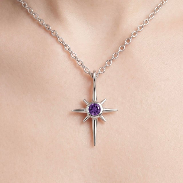 Graceful and symbolic, this elegant Amethyst Star Pendant is a beautiful expression of guidance, light, and refined style....