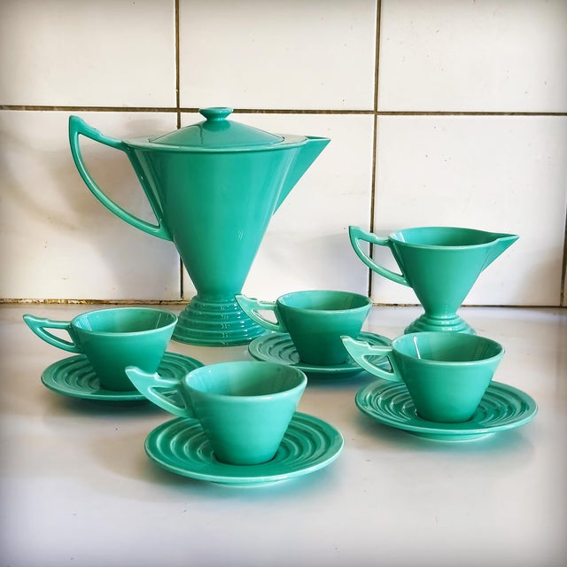 Art Deco Coffee Service from Salins Studio, France, 1930s, Set of 10 For Sale - Image 4 of 18