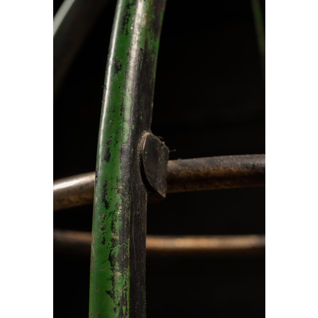 Metal Antique Chippy Barber Shop Coat Rack in Green For Sale - Image 7 of 9