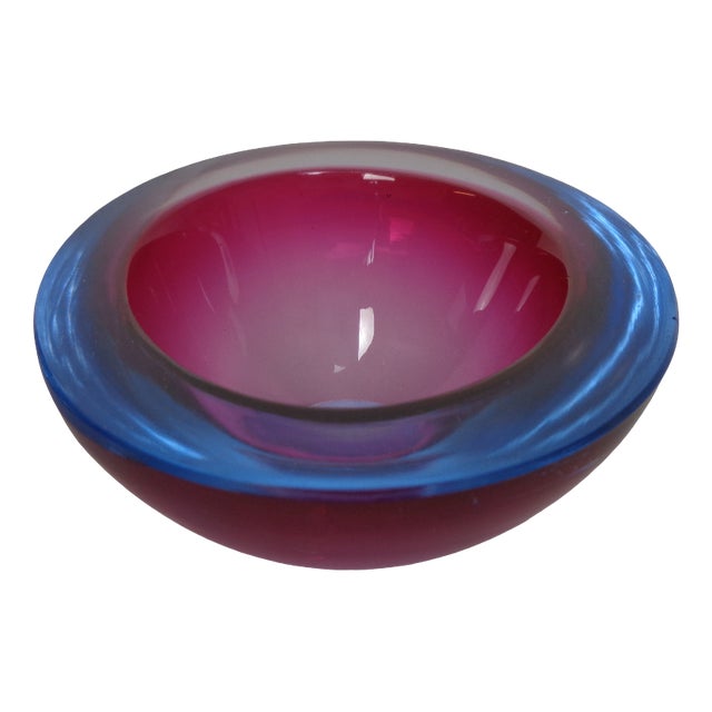 Sommerso Murano Glass Ashtray, Italy, 1960s For Sale