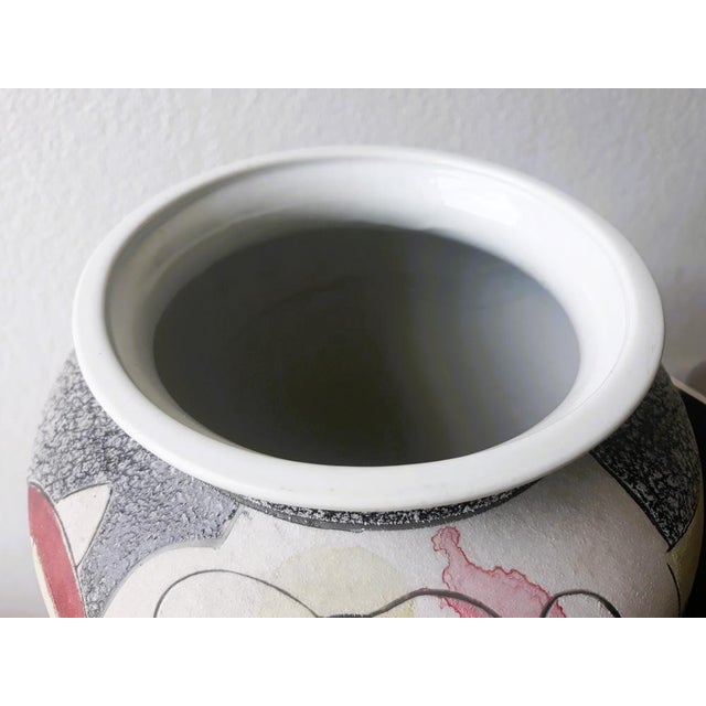 Vintage Handpainted Ceramic Vase, 1970s For Sale - Image 4 of 11