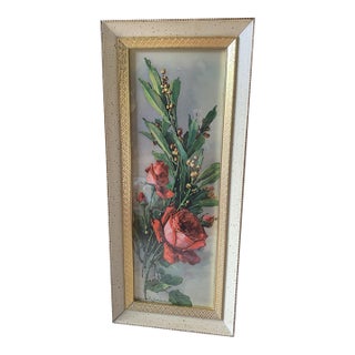Vintage Catherine Klein Framed Lithograph Roses For Sale