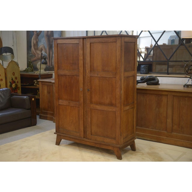 Reconstruction Oak Wardrobe by René Gabriel, 1950s For Sale - Image 9 of 11