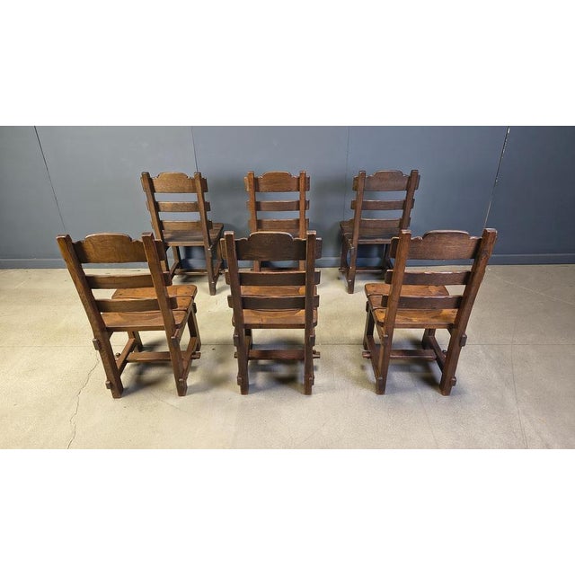1960s Vintage Brutalist Dining Chairs, 1960s, Set of 6 For Sale - Image 5 of 14