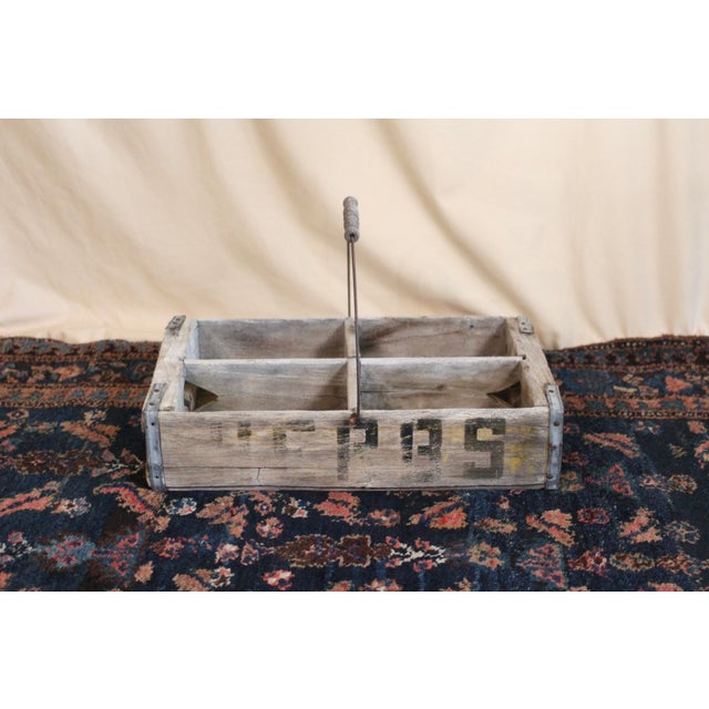 Wood 1940s Rustic Herb Wood Crate With a Handle For Sale - Image 7 of 11
