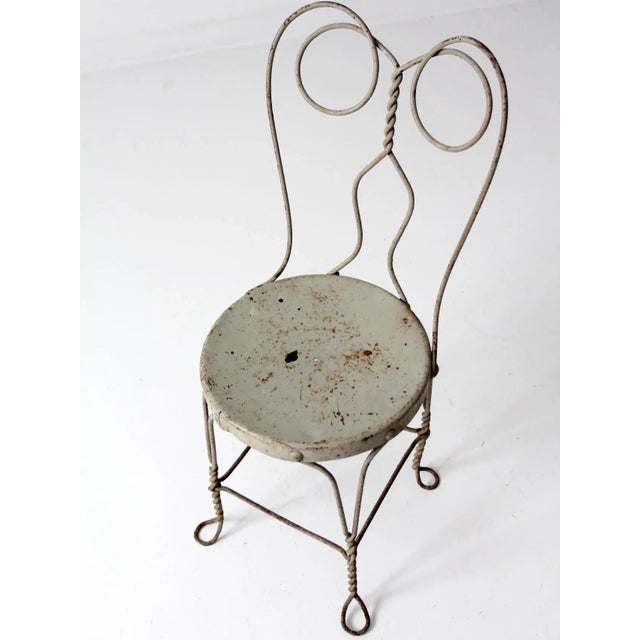Antique Gray Ice Cream Parlor Chair For Sale - Image 4 of 7