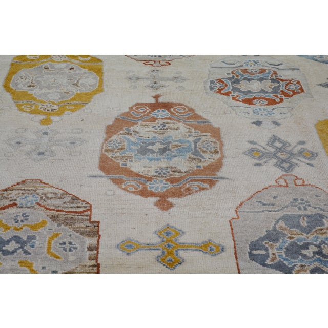 Oushak Hand Knotted Wool Rug, 8'6''x10'2'' For Sale In New York - Image 6 of 6