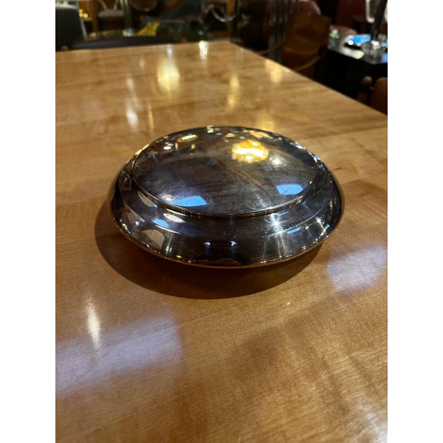 Silver Mid Century Italian Decorative Center Bowl 1960 For Sale - Image 8 of 8