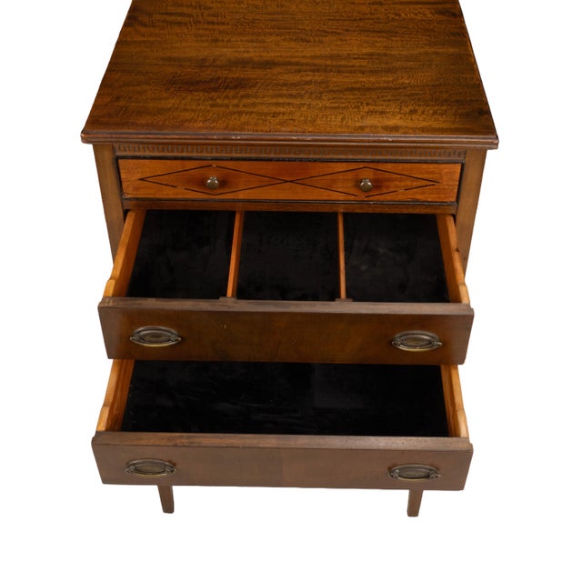 Mid 20th Century Charles P Limbert Arts & Crafts Oak Jewelry Chest Side Table Felt Lined Drawers For Sale - Image 9 of 16