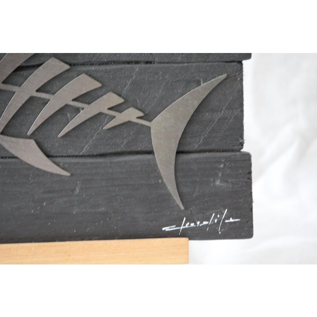 2000 - 2009 Silver Metal Fish Skeleton Wall Decor by Giorgi, 2000s For Sale - Image 5 of 18