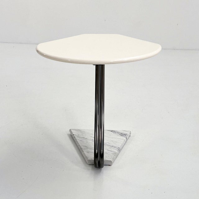 La Palma Side Table with Marble Base, 1980s For Sale - Image 9 of 11