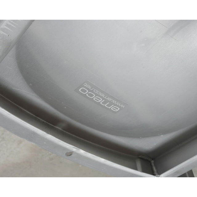 Pair of Emeco 'Navy' Bar Counter Stools in Brushed Aluminum For Sale - Image 15 of 17