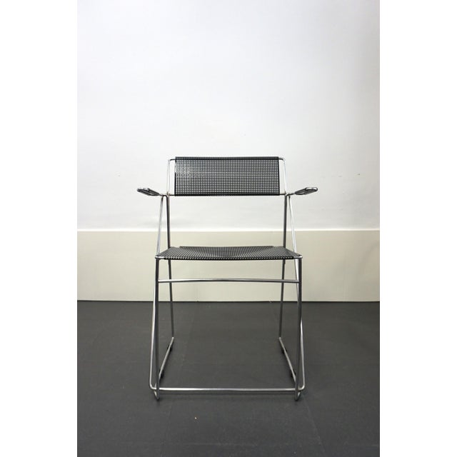 X Line Chairs with Armrests by Niels Jørgen Haugesen, 1970s, Set of 4 For Sale - Image 9 of 10