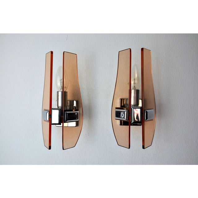 1960s Murano Glass Rose Sconces from Veca, Italy, 1960s, Set of 2 For Sale - Image 5 of 8