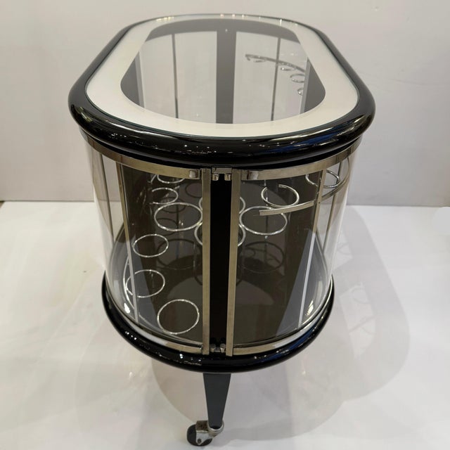 Mid-20th Century Modernist Ebonized Bar Cart For Sale - Image 15 of 16